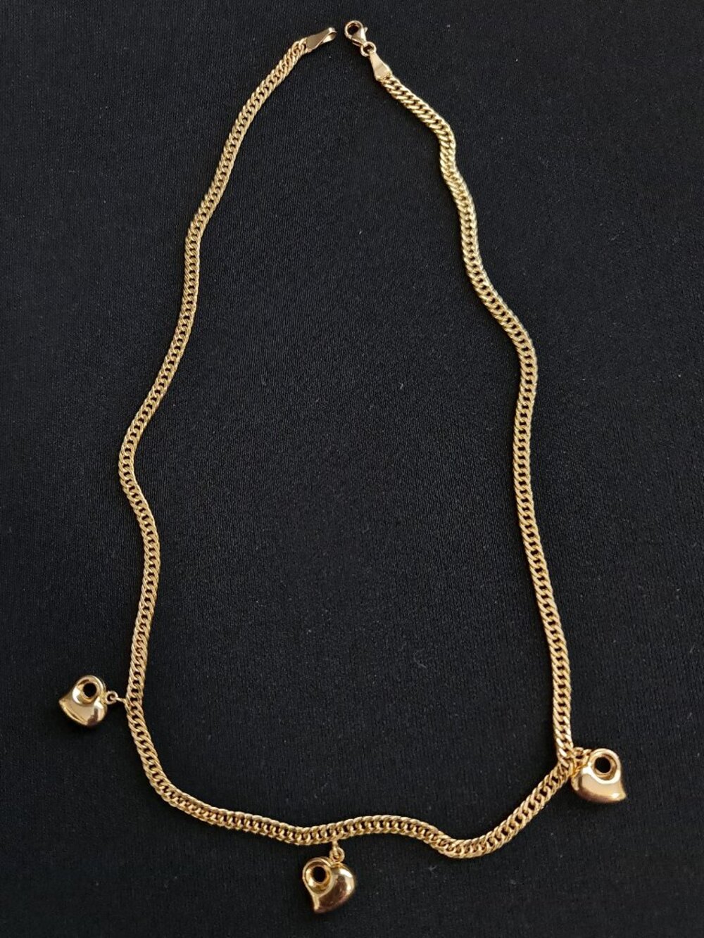 Stunning necklace with 3 hearts monaka pendant K18 gold pics 2 of 2